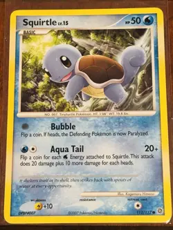 Pokemon Squirtle Diamond & Pearl Secret Wonders #112 2007 - Image 1