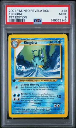 2001 POKEMON NEO REVELATION 1ST EDITION #19 KINGDRA PSA 9 - Image 1