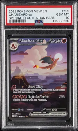 2023 POKEMON MEW EN-151 SPECIAL ILLUSTRATION RARE #199 CHARIZARD EX PSA 10 - Image 1