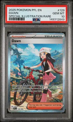 2025 POKEMON PFL EN-PHANTASMAL FLAMES SPECIAL ILLUSTRATION RARE #129 DAWN PSA 10 - Image 1