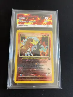 Entei 34 ACE 9 MINT Neo Reverse Holo Black Star Promo Pokemon Card Vintage WOTC - Image 1
