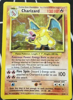 1999 Pokemon Charizard #4/102 Base Set Unlimited Holo Ungraded NM/M 🔥 - Image 1