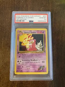2000 Pokemon Gym Heroes #60 Sabrina’s Slowbro First Edition Psa 10 gotta catch - Image 1
