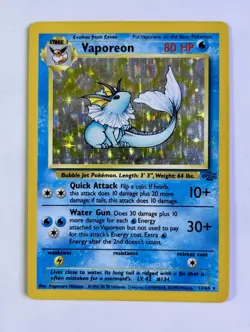 Vaporeon 1999 Pokemon Jungle Unlimited Holo Rare #12/64 * Heavy Play - Image 1