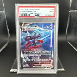 2021 Pokemon SWSH FA / Inteleon VMAX Fusion Strike Secret Rare #266 Graded PSA 9 - Image 1