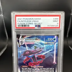 2021 Pokemon SWSH FA / Inteleon VMAX Fusion Strike Secret Rare #266 Graded PSA 9 - Image 2