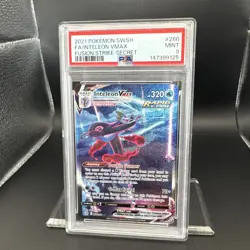 2021 Pokemon SWSH FA / Inteleon VMAX Fusion Strike Secret Rare #266 Graded PSA 9 - Image 5