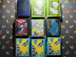 Pokemon TCG Sleeves - ETBs | 9 total | ACH, PRO, Charizard UPC, PFL, Prismatic - Image 1