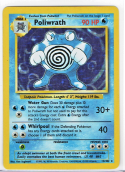 Pokemon TCG Poliwrath Base Set 13/102 Holo 1999-2000 Wizards Base Set Copyright - Image 1