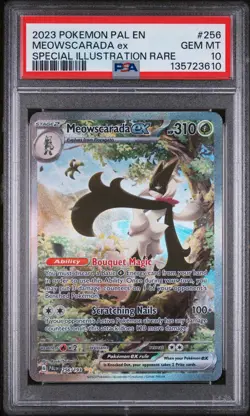 2023 POKEMON PALDEA EVOLVED SPECIAL ILLUSTRATION RARE #256 MEOWSCARADA EX PSA 10 - Image 1