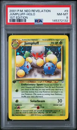 2001 POKEMON NEO REVELATION 1ST EDITION #9 JUMPLUFF-HOLO PSA 8 - Image 1