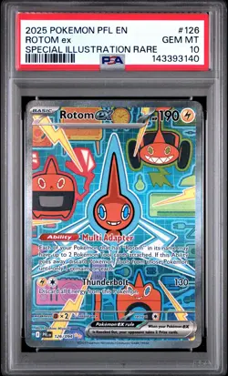 2025 POKEMON PHANTASMAL FLAMES SPECIAL ILLUSTRATION RARE #126 ROTOM EX PSA 10 - Image 1