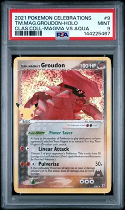 2021 POKEMON CELEBRATIONS CLASSIC COLLECTION #9 TEAM MAGMA'S GROUDON-HOLO PSA 9 - Image 1