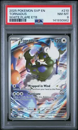 2025 POKEMON SVP EN-SV BLACK STAR PROMO #210 TORNADUS PSA 8 - Image 1