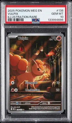 2025 POKEMON MEG EN-MEGA EVOLUTION ILLUSTRATION RARE #138 VULPIX PSA 10 - Image 1