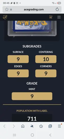 Charmander 044 Obsidian Flames Elite Black Star Promo ACE 9 Graded Pokemon Card - Image 3