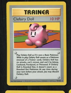 Clefairy Doll - 70/102 - Pokemon Base Set Shadowless Rare Card WOTC NM - Image 1