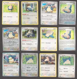 Pokemon Card Collection Set of 12 SNORLAX Cards NM Card English Holo 151 Rare SM - Image 1