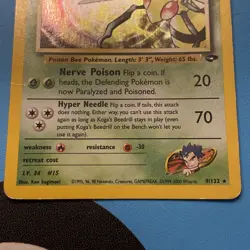 Pokemon Card Gym Challenge Set Holo Koga's Beedrill 9/132 WOTC - Image 2