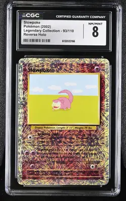 CGC 8 NM/MINT Slowpoke 93/110 Legendary (collection) Reverse Holo Pokemon Card - Image 1