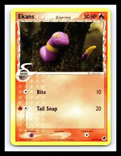 💥 EKANS Pokemon TCG 2006 (Dragon Frontiers ) Non Holo Vintage Card # 47/101 - Image 1