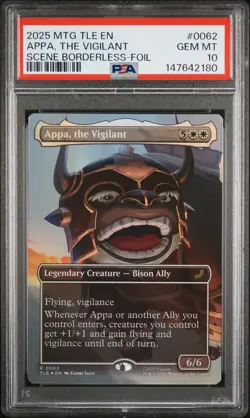 2025 MTG AVATAR: ETERNAL BORDERLESS-FOIL #0062 APPA, THE VIGILANT PSA 10 - Image 1