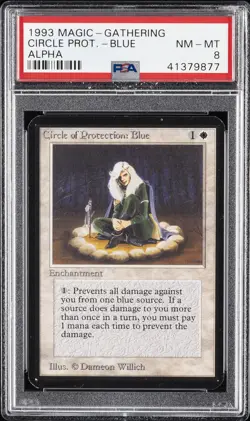 1993 MAGIC: THE GATHERING LTD EDITION ALPHA CIRCLE OF PROTECTION: BLUE PSA 8 - Image 1