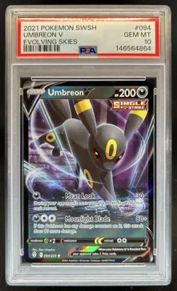 2021 Pokemon SWSH Evolving Skies Umbreon V #094/203 PSA 10 GEM MINT - Image 1