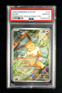 EEVEE #173 2025 Pokemon SVP EN Prismatic Evolutions ETB Black Star Promo PSA 10 - Image 1