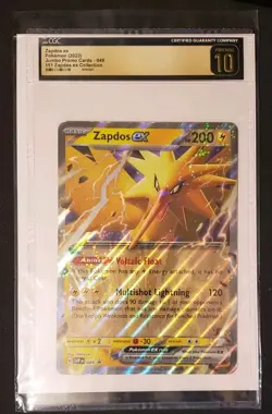 POKEMON 151 JUMBO CGC PRISTINE 10 ZAPDOS EX HOLO #049 BLACK STAR PROMO - Image 1