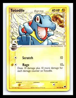 💥 TOTODILE Pokemon TCG 2006 (Dragon Frontiers ) Non Holo Vintage Card # 67/101 - Image 1