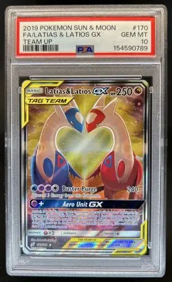 2019 Pokemon SM Team Up Latias Latios #170/181 PSA 10 GEM MINT - Image 1