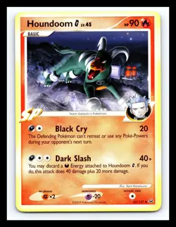 💥 Pokemon HOUNDOOM 50/127 Pokemon Platinum Non Holo Secret Rare 2009 Lv. 45 HP - Image 1