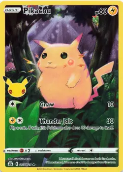 Pikachu 005/025 Holo Rare Celebrations Pokemon Near Mint - Image 1