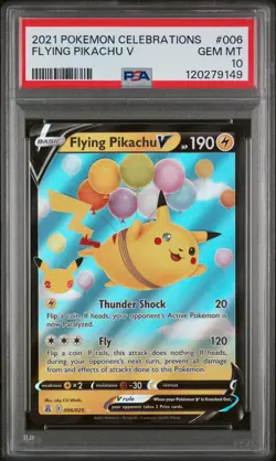 2021 POKEMON CELEBRATIONS #006 FLYING PIKACHU V PSA 10 - Image 1