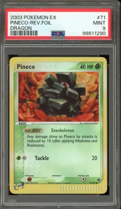 Pokemon Pineco EX Dragon Reverse Holo #71 PSA 9 Mint - Image 1