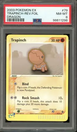 Pokemon Trapinch EX Dragon Reverse Holo #79 PSA 8 - Image 1