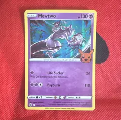Pokemon Mewtwo 056/172 Trick or Trade Holo Promo Basic 130HP Life Sucker Psyburn - Image 1