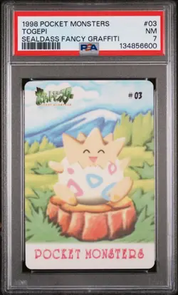 1998 POCKET MONSTERS SEALDASS FANCY GRAFFITI #03 TOGEPI PSA 7 - Image 1