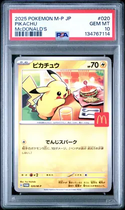 2025 POKEMON JAPANESE M-P PROMO MCDONALD'S #020 PIKACHU PSA 10 - Image 1