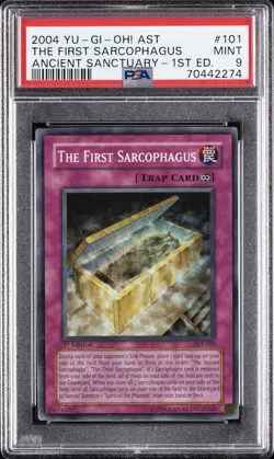 2004 YU-GI-OH! ANCIENT SANCTUARY 1ST EDITION #101 THE FIRST SARCOPHAGUS PSA 9 - Image 1
