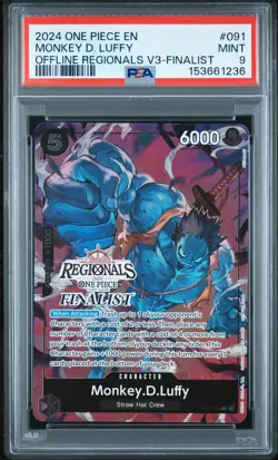 2024 ONE PIECE OFFLINE REGIONALS PACK 2024 VOL.3 FINALIST MONKEY D. LUFFY PSA 9 - Image 1