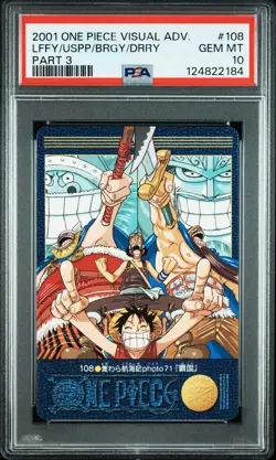 2001 CARDDASS ONE PIECE BROGY RED OGRE/DORRY THE BLUE OGRE/LUFFY/USOPP PSA 10 - Image 1