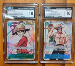 One Piece JPN Carrying On His Will Portgas D Ace & Monkey D Luffy CGC 10 Gem Lot - Image 1