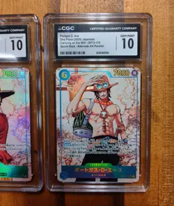 One Piece JPN Carrying On His Will Portgas D Ace & Monkey D Luffy CGC 10 Gem Lot - Image 3