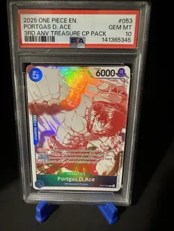 2025 ONE PIECE 3RD ANNIVERSARY! TREASURE CAMPAIGN PACK PORTGAS D. ACE 10 - Image 1