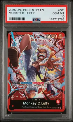 2025 ONE PIECE STARTER DECK ST21-EX GEAR 5 #001 MONKEY D. LUFFY PSA 10 - Image 1