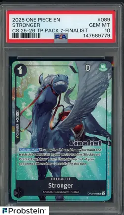 2025 One Piece En Championship 25-26 TP 2 Finalist #089 Stronger PSA 10 - Image 1