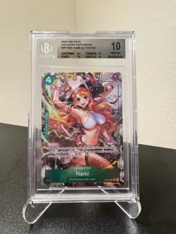 Bandai One Piece Nami Alternate Art SR OP14-031 Azure Sea's Seven BGS 10 - Image 1