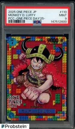 2025 One Piece JP PCC One Piece Day '25 #110 Monkey D. Luffy PSA 9 GEM MINT - Image 1